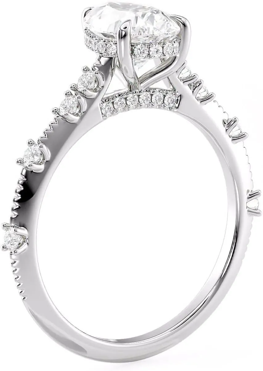 1.80 CT Pear Diamond Engagement Rings For Women, Pear Shaped Engagement Ring, Minimalist Pear Cut Engagement Ring in 14K Gold