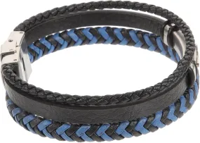 1Pc Stylish Stainless Steel Cross Bracelet for Men Retro Woven Leather Bangle for Parties and Daily Wear Unique Punk Street Accessory present for Boyfriend