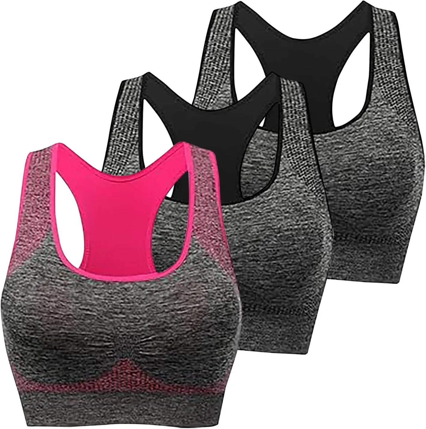 3 PC High Impact Sports Bras for Women Womens Sports Bras Multipack Workout Bras for Women Racerback Bras Yoga Bras