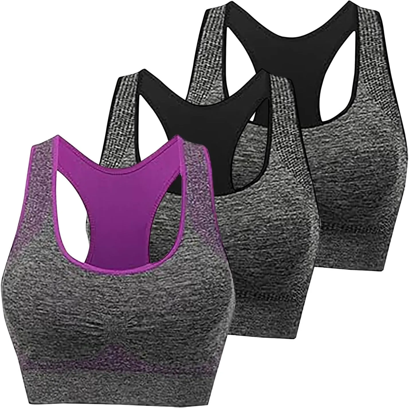 3 PC High Impact Sports Bras for Women Womens Sports Bras Multipack Workout Bras for Women Racerback Bras Yoga Bras