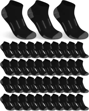 40 Pairs Mens Ankle Socks Bulk Athletic Running Cushion Low Cut Socks Pack Compression Moisture Wicking