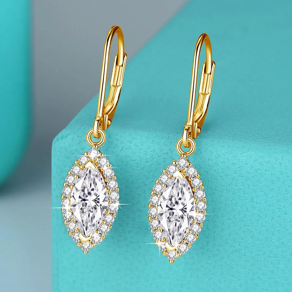5 * 10mm 1.0 CT Marquise Moissanite Earrings For Women Engagement Ing Jewelry Luxury Designer SSS-0610-SZ-27