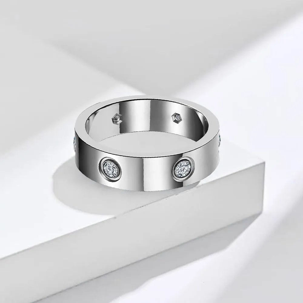 6mm 8mm Tungsten Wedding Band Rings for Men Women Customized CZ Engagement Ring Set for Couples Matching Promise Rings for Him and Her Set Titanium Rings for Men Engraved Custom Eeternity Band Ring Set,Size 5-12,with Gift Box