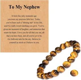 72ore Tiger Eye Bracelet Beaded Bracelet Natural Stone Bracelet Gifts for Dad Brother