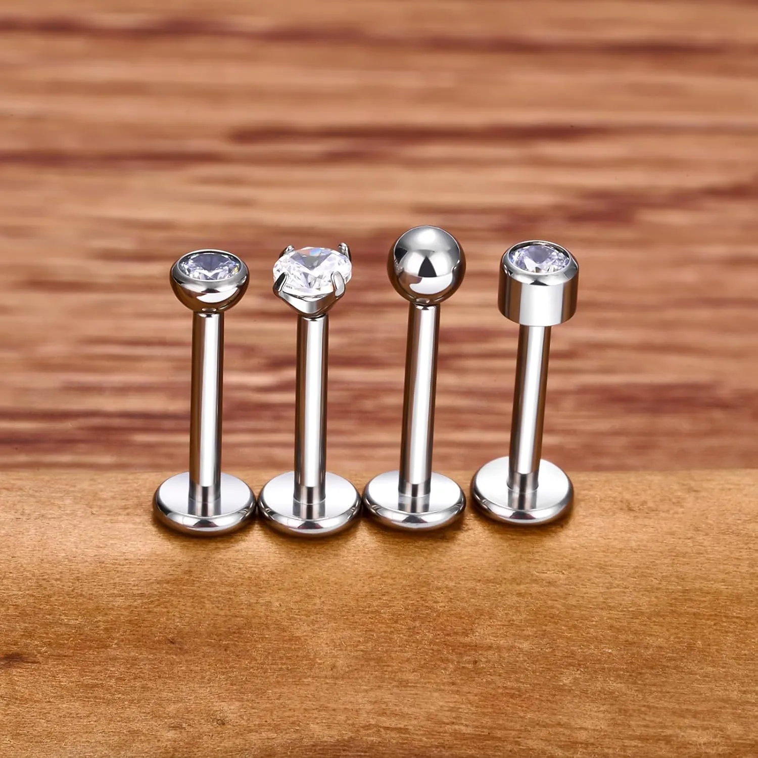 8pcs G23 Titanium Flat Back Earrings Stud Threadless Tragus Cartilage Lip Medusa Piercing Jewelry