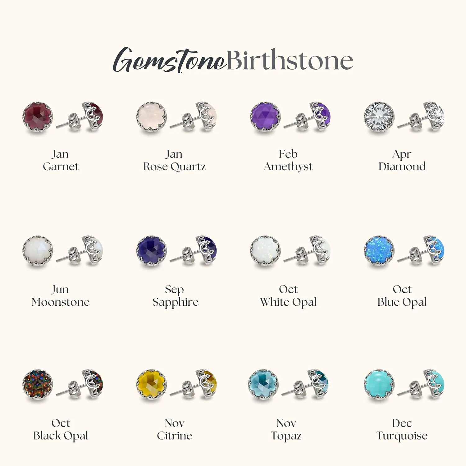 925 Sterling Silver Onyx Studs Earrings for Women - Sterling Silver Earrings Studs - July Birthstone Earrings - Onyx Earrings for Women - Minimalist Earrings for Women