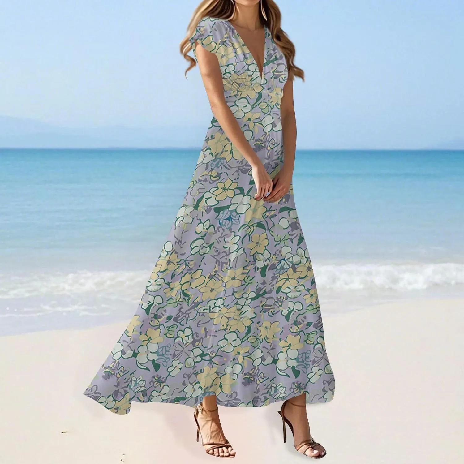 A-Line Sleeveless Dress Womens Pub Summer Comfort for Women Loose Print