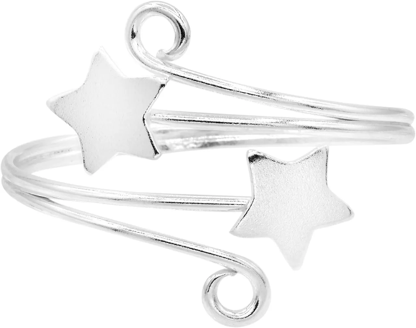 AeraVida Shooting Stars Wrap Swirl Wire Sterling Silver Toe Ring or Pinky Ring