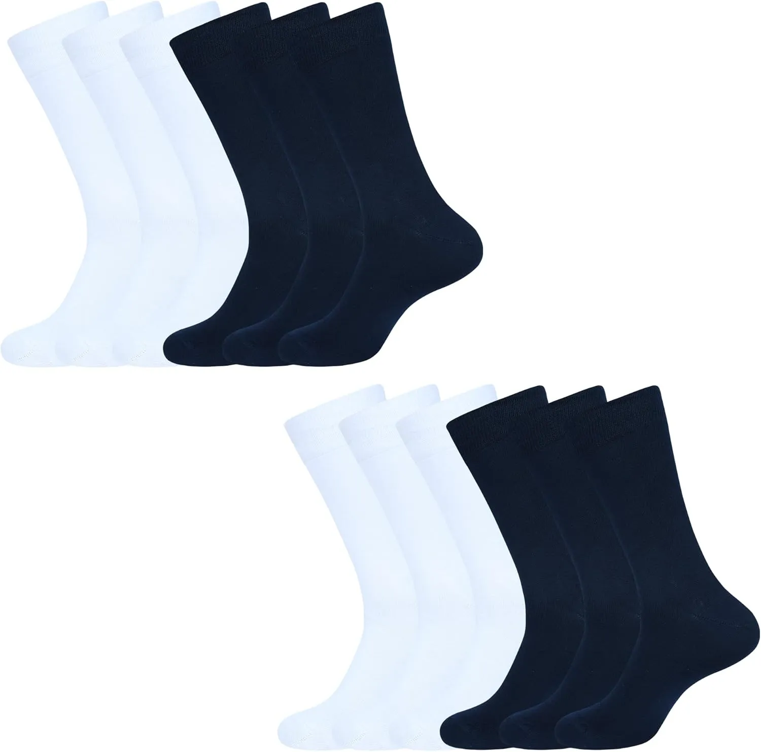 AJ DEZINES Mens Dress Socks - Plain Color- 6 Pack Combed Cotton - Dress Socks For Mens