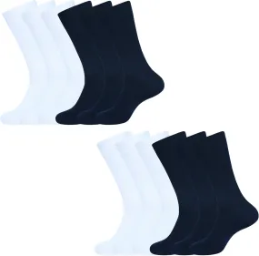 AJ DEZINES Mens Dress Socks - Plain Color- 6 Pack Combed Cotton - Dress Socks For Mens
