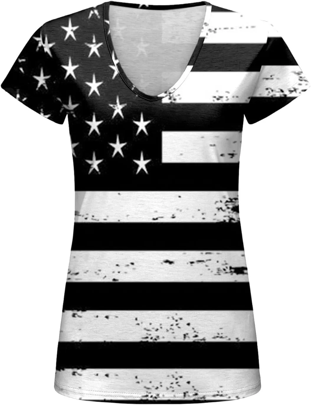 American Flag Shirt Girls V Neck Short Sleeve 4th July Blouse Patriotic Fashion Loose Casual Summer Tops