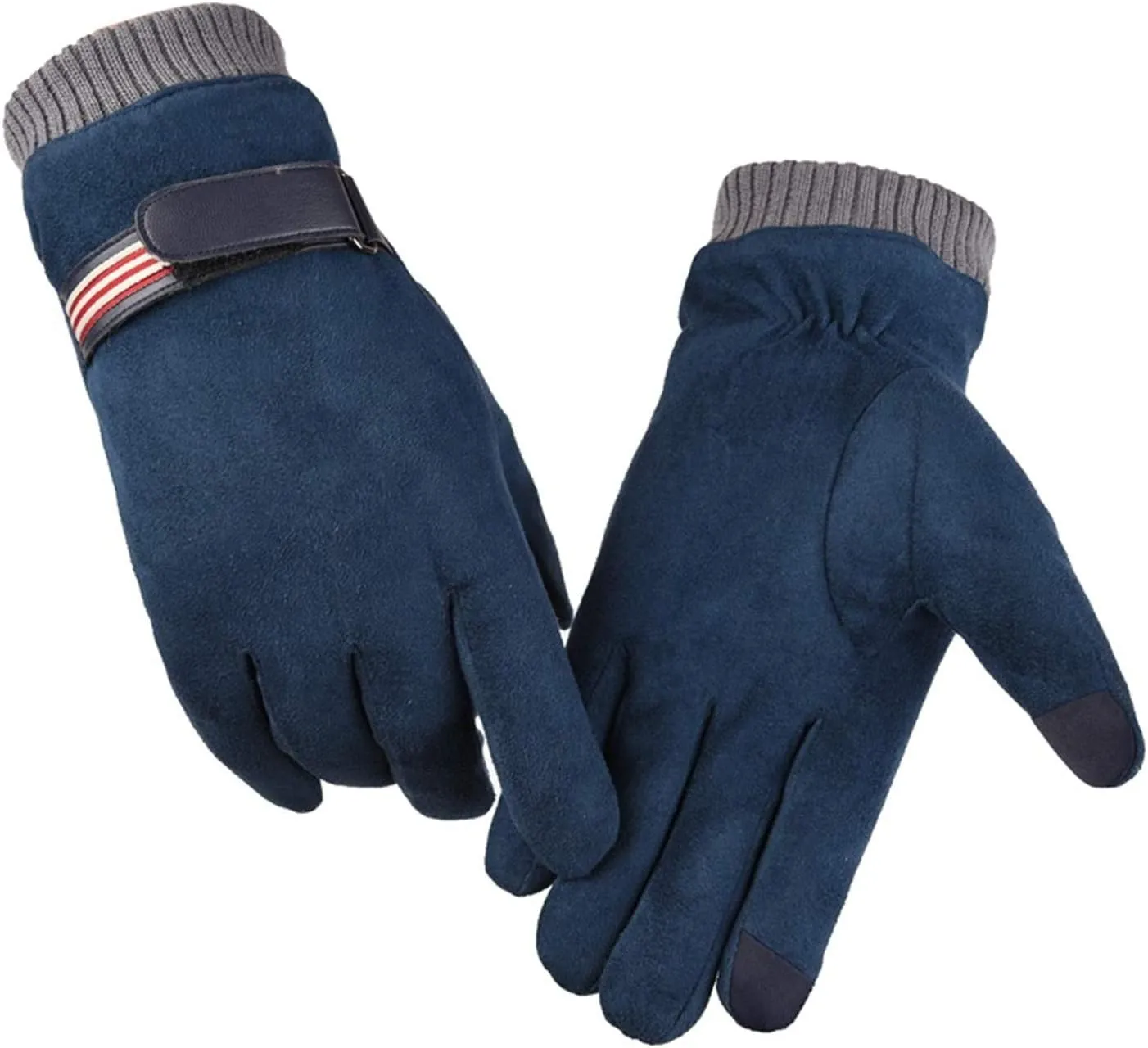 Andongnywell Mens Suede Gloves Winter Touch Screen Gloves Warmer Texting Gloves Winter Thick Drive Gloves