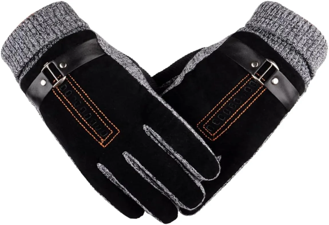 BESPORTBLE Elegant Seamless Design Men's Winter Gloves Pigskin Leather Windproof Mittens for Cycling Motocross Driving Waterproof Size