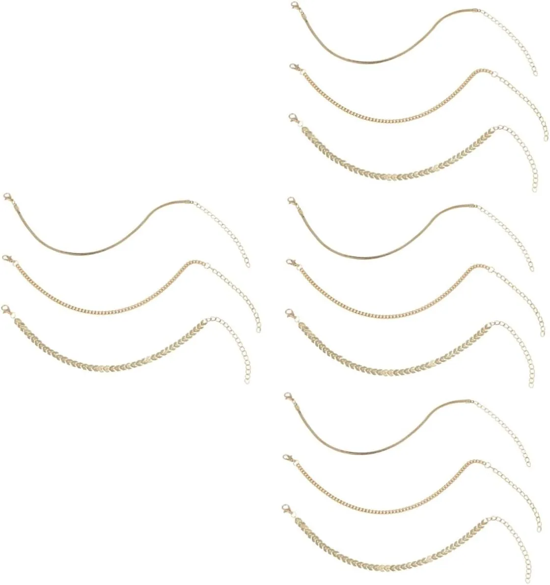 BESTYASH Chain Bracelet Locket Bracelet Chain Link Anklet Gold Dainty Bracelet Cuff Links Hollow Foot Chain