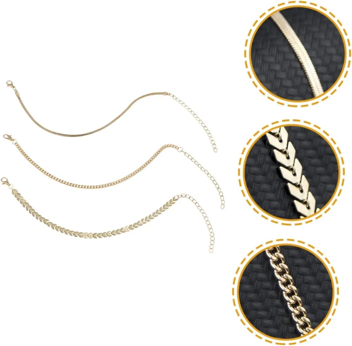 BESTYASH Chain Bracelet Locket Bracelet Chain Link Anklet Gold Dainty Bracelet Cuff Links Hollow Foot Chain