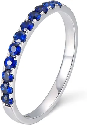 Big Engagement Ring, Sapphire Engagement Rings 18K White Gold Rings Wedding Gifts