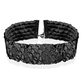 Black Choker Chunky Choker Necklace Boho Velvet Choker Necklace Velvet Collar Choker Prom Choker Costume Jewelry Accessories for Women and Girls (Black)