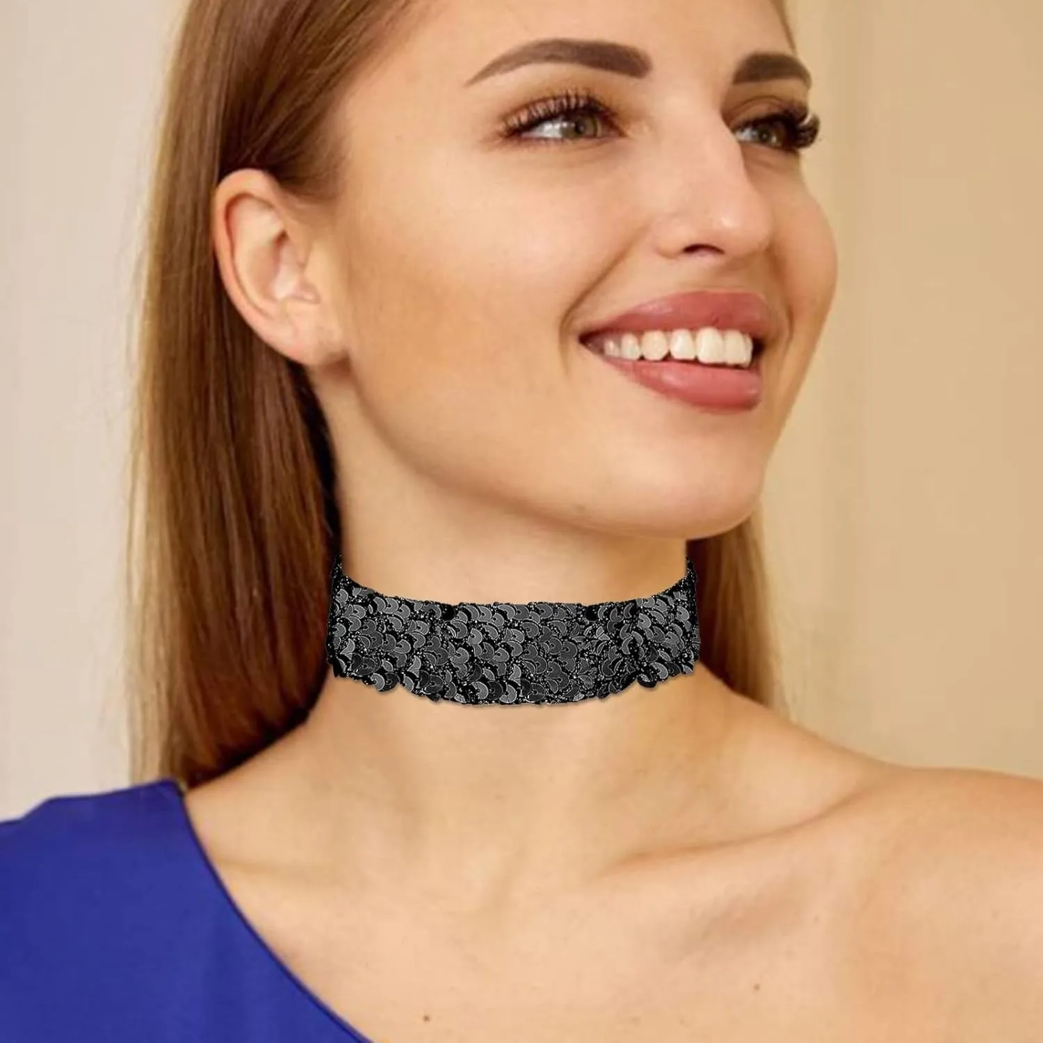 Black Choker Chunky Choker Necklace Boho Velvet Choker Necklace Velvet Collar Choker Prom Choker Costume Jewelry Accessories for Women and Girls (Black)