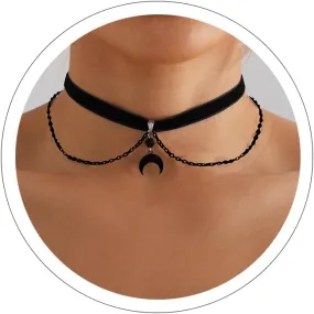 Black Choker Necklaces for Women 90s Red Black Velvet Choker Necklace Thick Thin Black Chocker Gold Tube Heart Circle Choker Necklace Lace Tatto Collar Necklace Goth Choker Jewelry