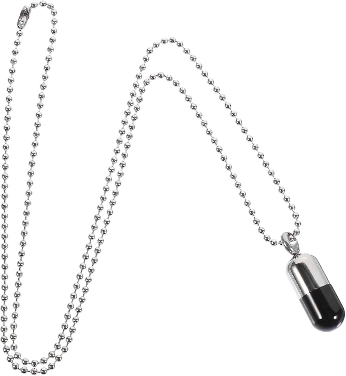 Capsules Pendant Necklace with Openable Pill Case Chain for Men and Women Unique present Necklace for Storing Dried Flowers Fetal Hair and Pills