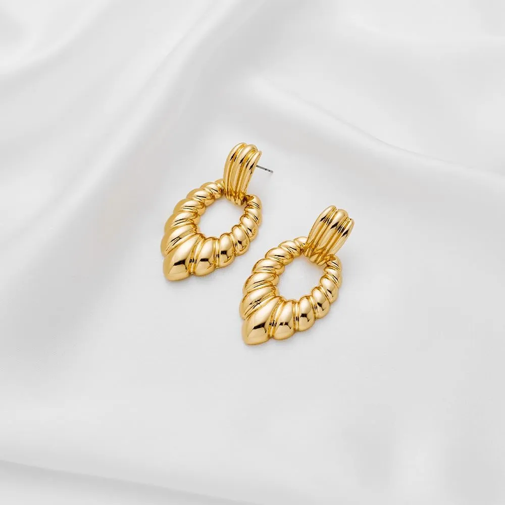 Chunky Gold Dangle Earrings - Large Statement Earrings in Teardrop, Ball, Circle & Heart Shapes - Trendy Fashion Jewelry