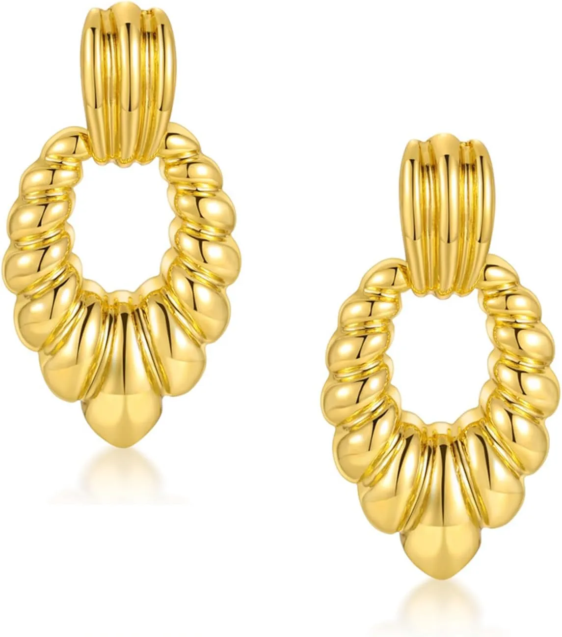 Chunky Gold Dangle Earrings - Large Statement Earrings in Teardrop, Ball, Circle & Heart Shapes - Trendy Fashion Jewelry