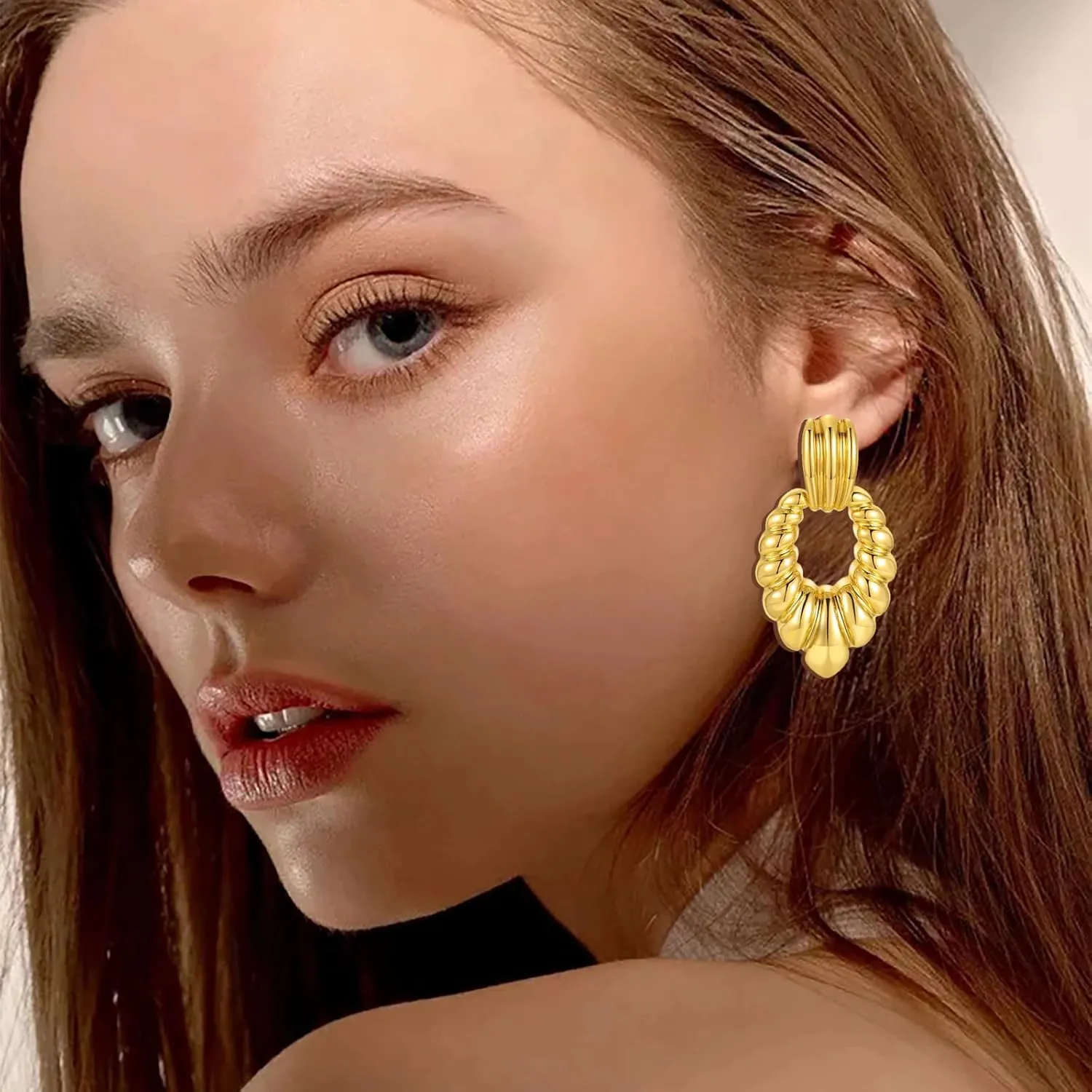 Chunky Gold Dangle Earrings - Large Statement Earrings in Teardrop, Ball, Circle & Heart Shapes - Trendy Fashion Jewelry