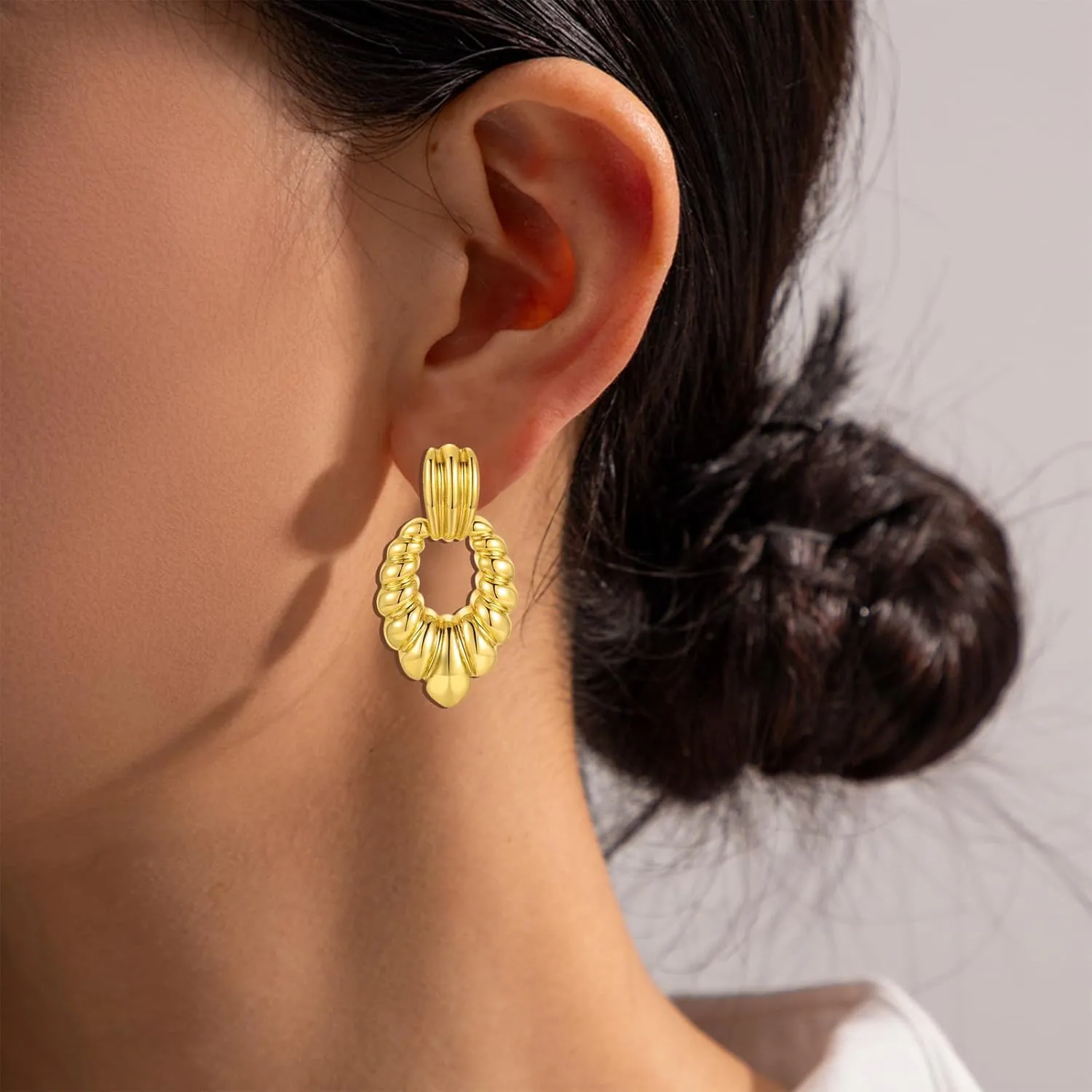 Chunky Gold Dangle Earrings - Large Statement Earrings in Teardrop, Ball, Circle & Heart Shapes - Trendy Fashion Jewelry