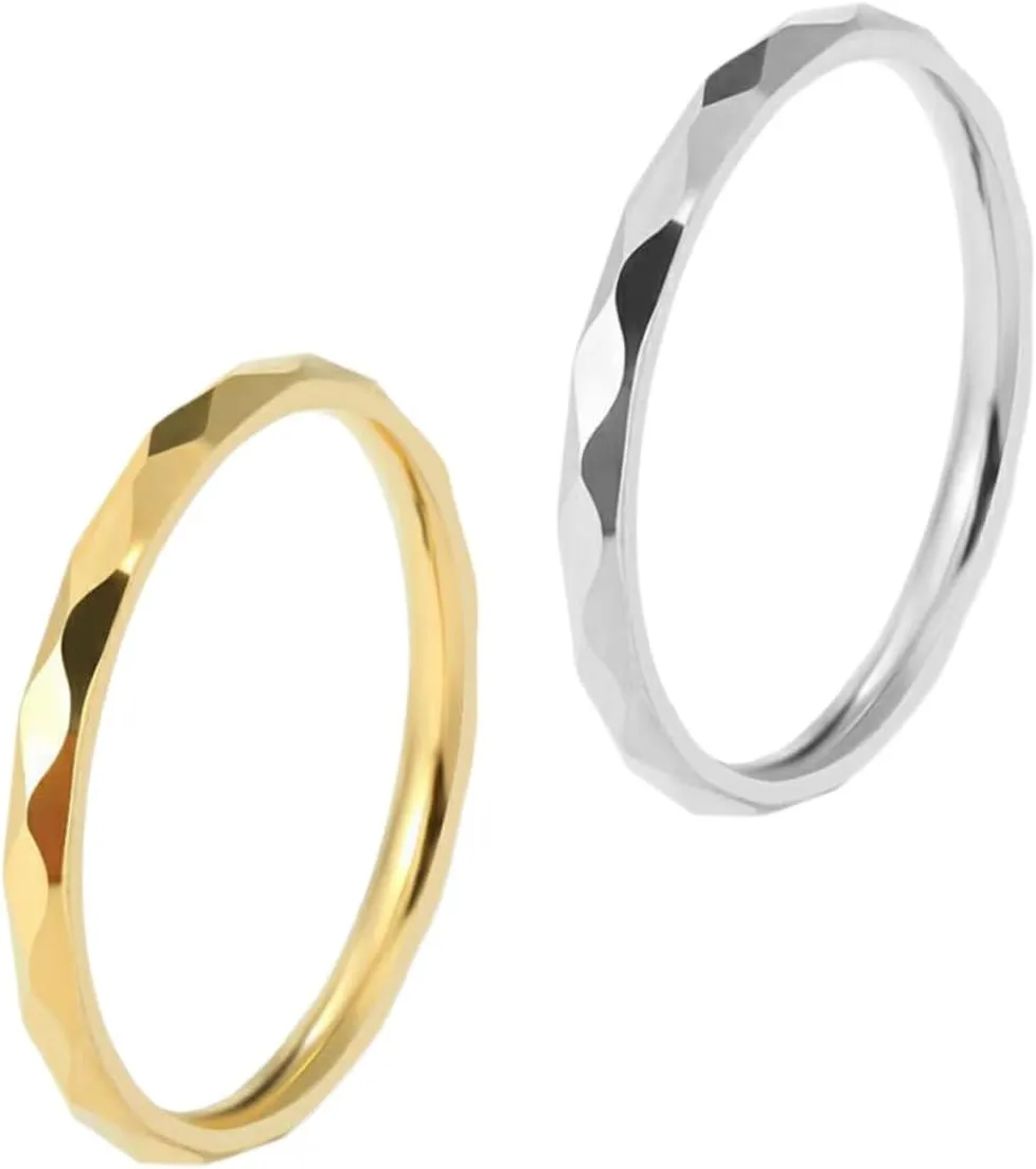 CLISPEED Titanium Steel Couple Rings Creative Surface Design Valentine Day present for Him and Her Elegant Solid