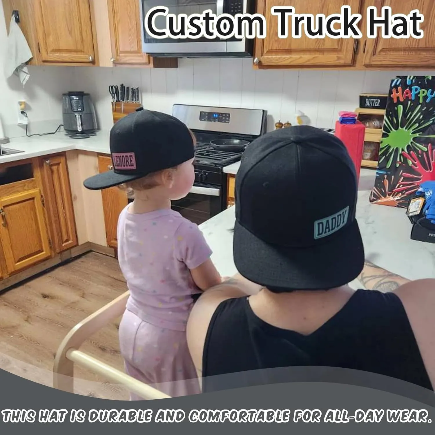 Custom Trucker Hat for Toddler Custom Baseball Caps Sun Hats Adjustable Snapback Cap Gifts for Kids Boy Girls Adults