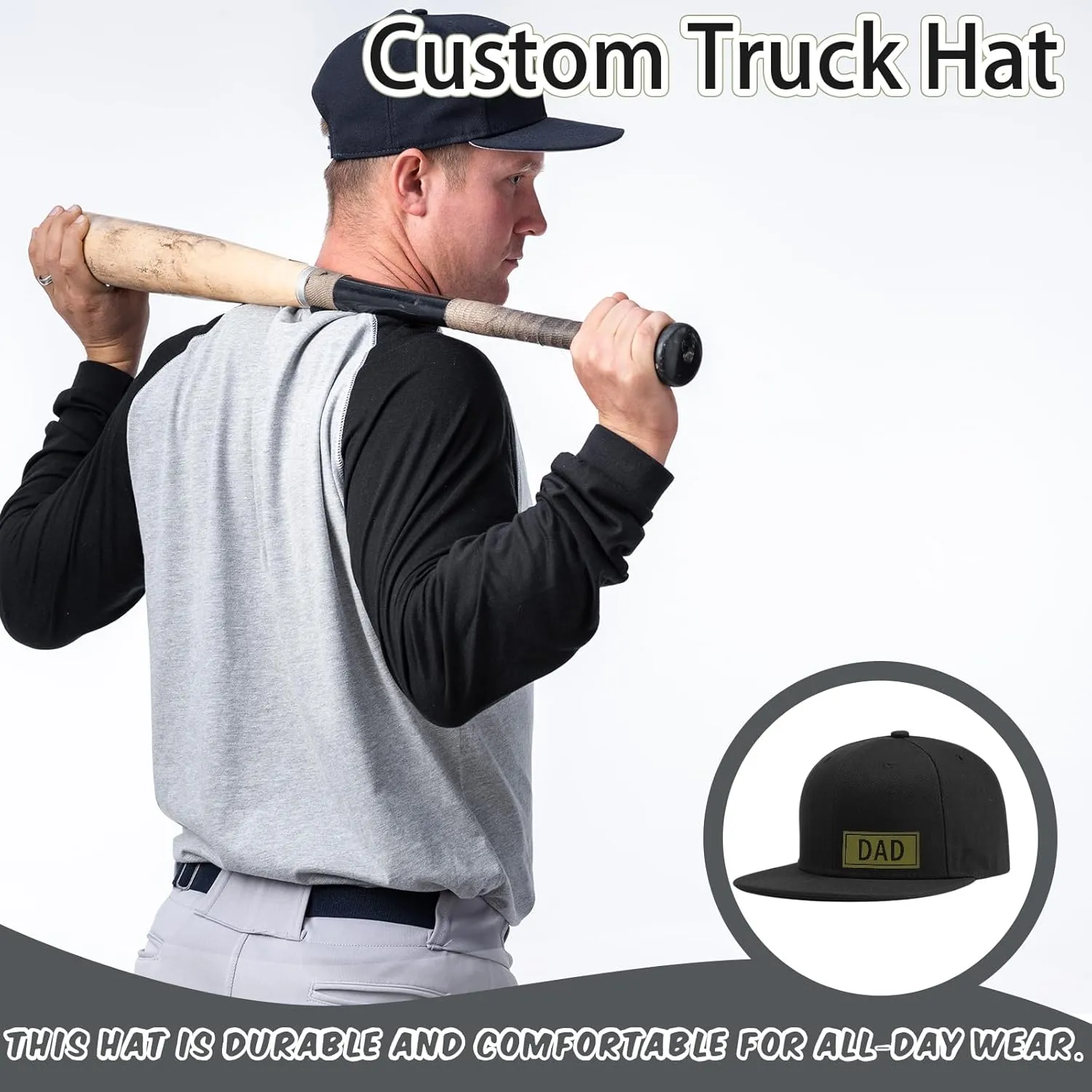 Custom Trucker Hat for Toddler Custom Baseball Caps Sun Hats Adjustable Snapback Cap Gifts for Kids Boy Girls Adults