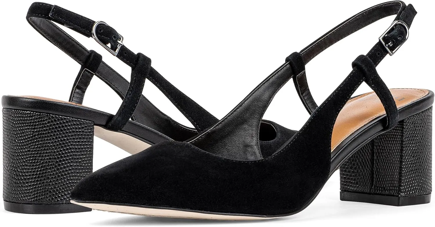 Donald Pliner Womens SHANIE Slingback Pump Heel, 2" Block Heel Shoes for Comfort, Womens Heels with Padded Insole