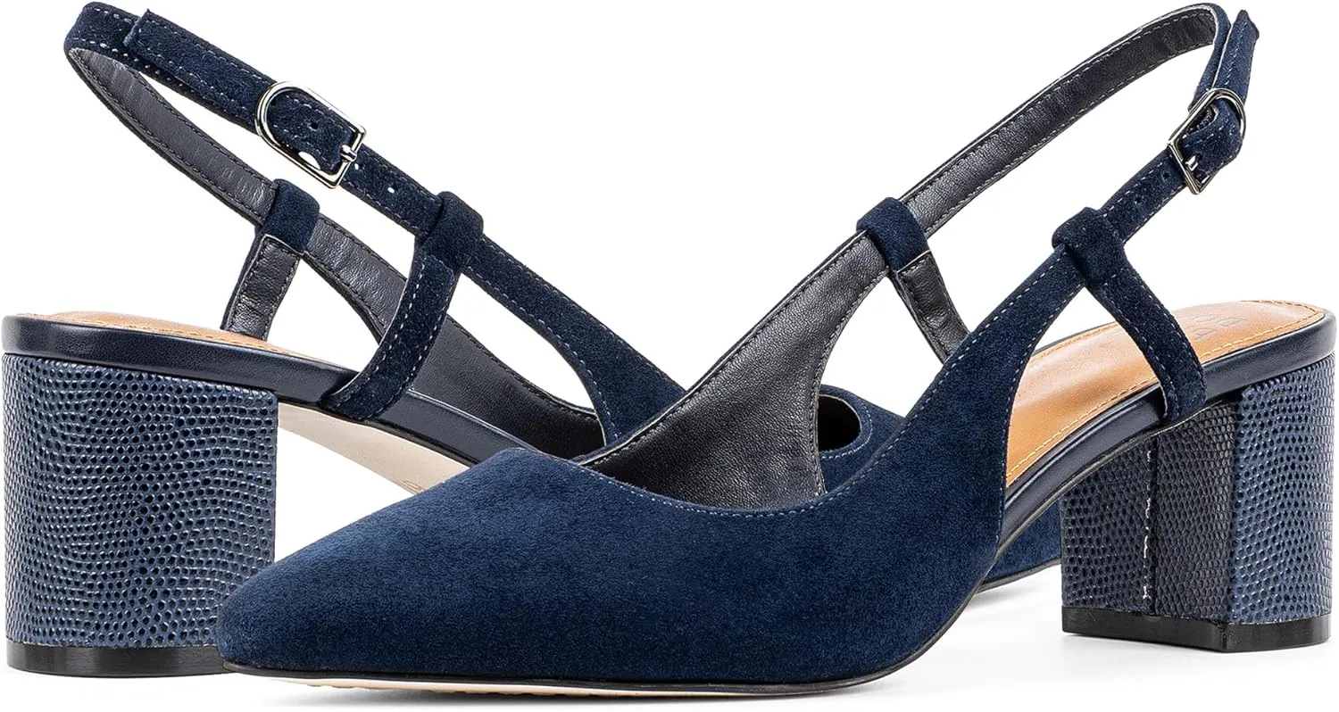 Donald Pliner Womens SHANIE Slingback Pump Heel, 2" Block Heel Shoes for Comfort, Womens Heels with Padded Insole