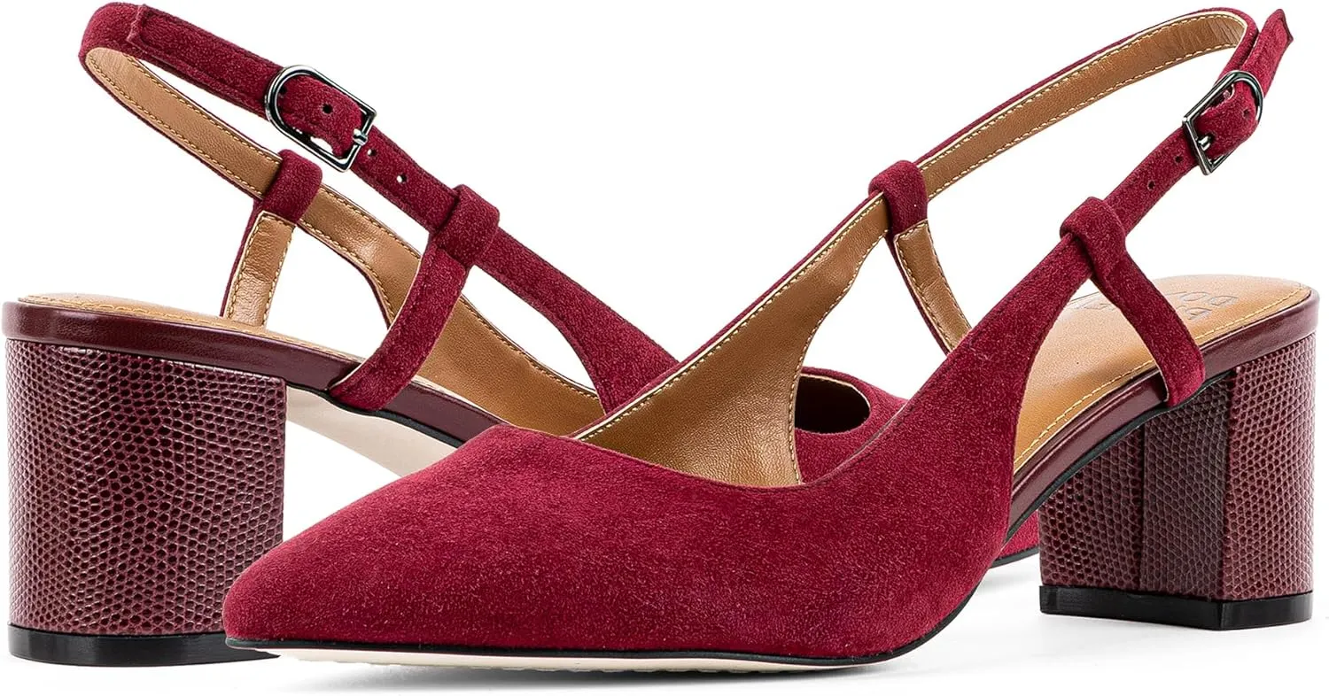 Donald Pliner Womens SHANIE Slingback Pump Heel, 2" Block Heel Shoes for Comfort, Womens Heels with Padded Insole