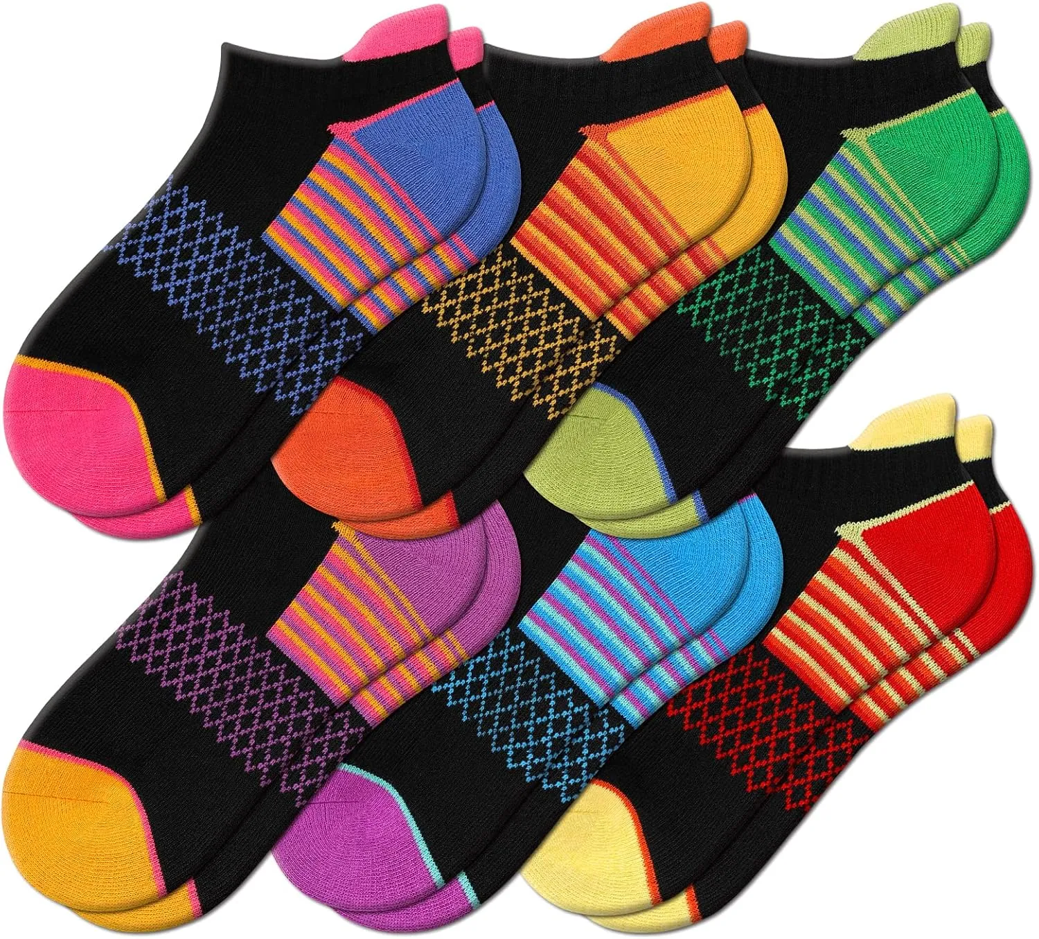 eallco Womens Ankle Socks Athletic Running Socks Sport Cushioned Socks With Tab 6 Pairs