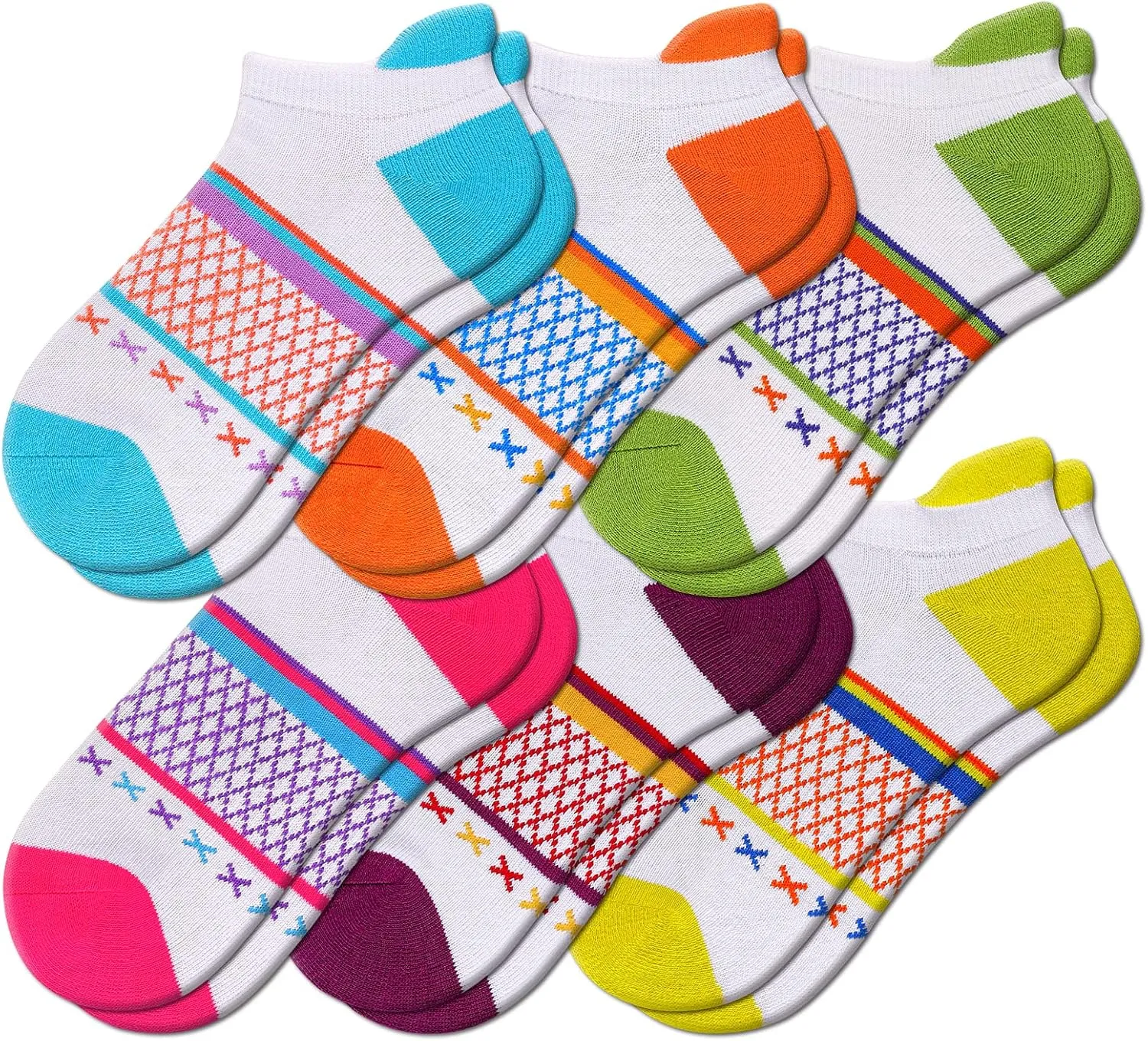 Eallco Womens Socks Ankle Athletic Socks Short Running Socks With Cushioned Sole 6 Pairs