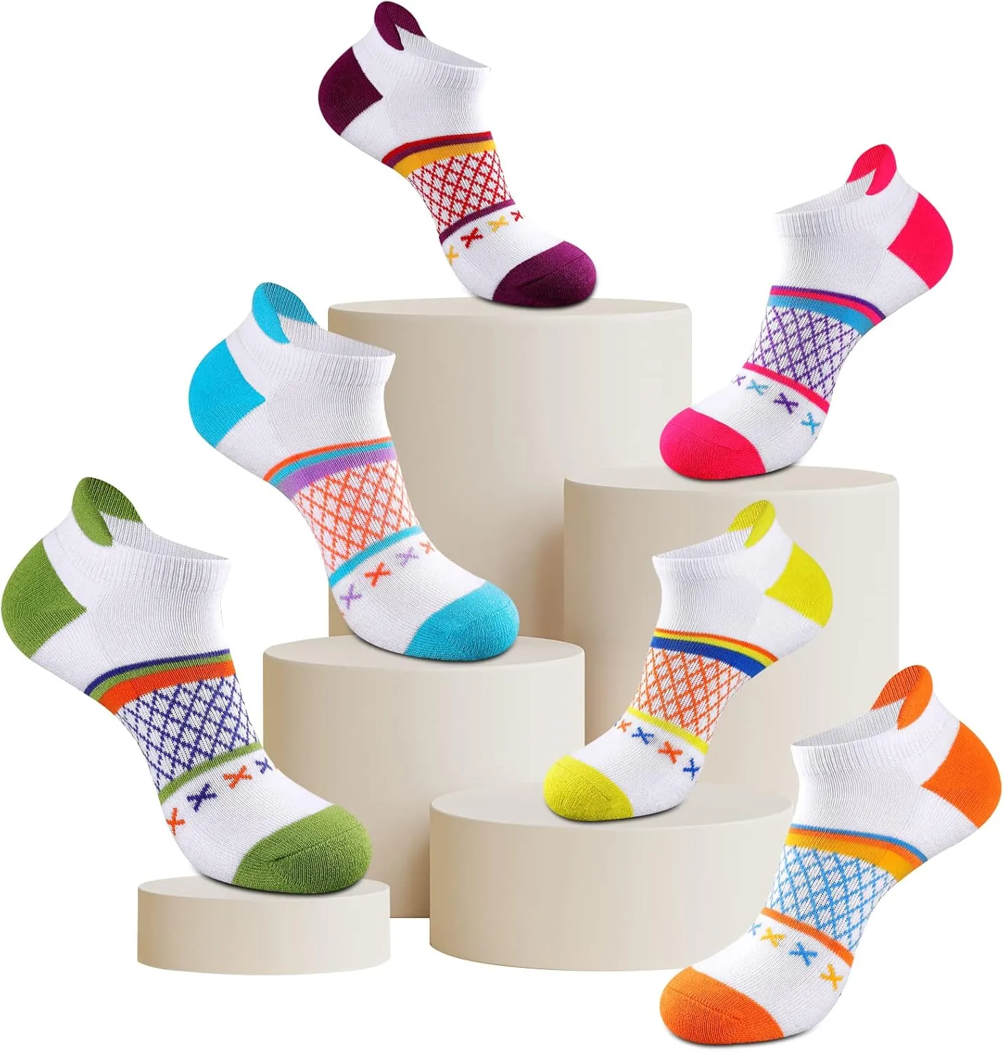 Eallco Womens Socks Ankle Athletic Socks Short Running Socks With Cushioned Sole 6 Pairs
