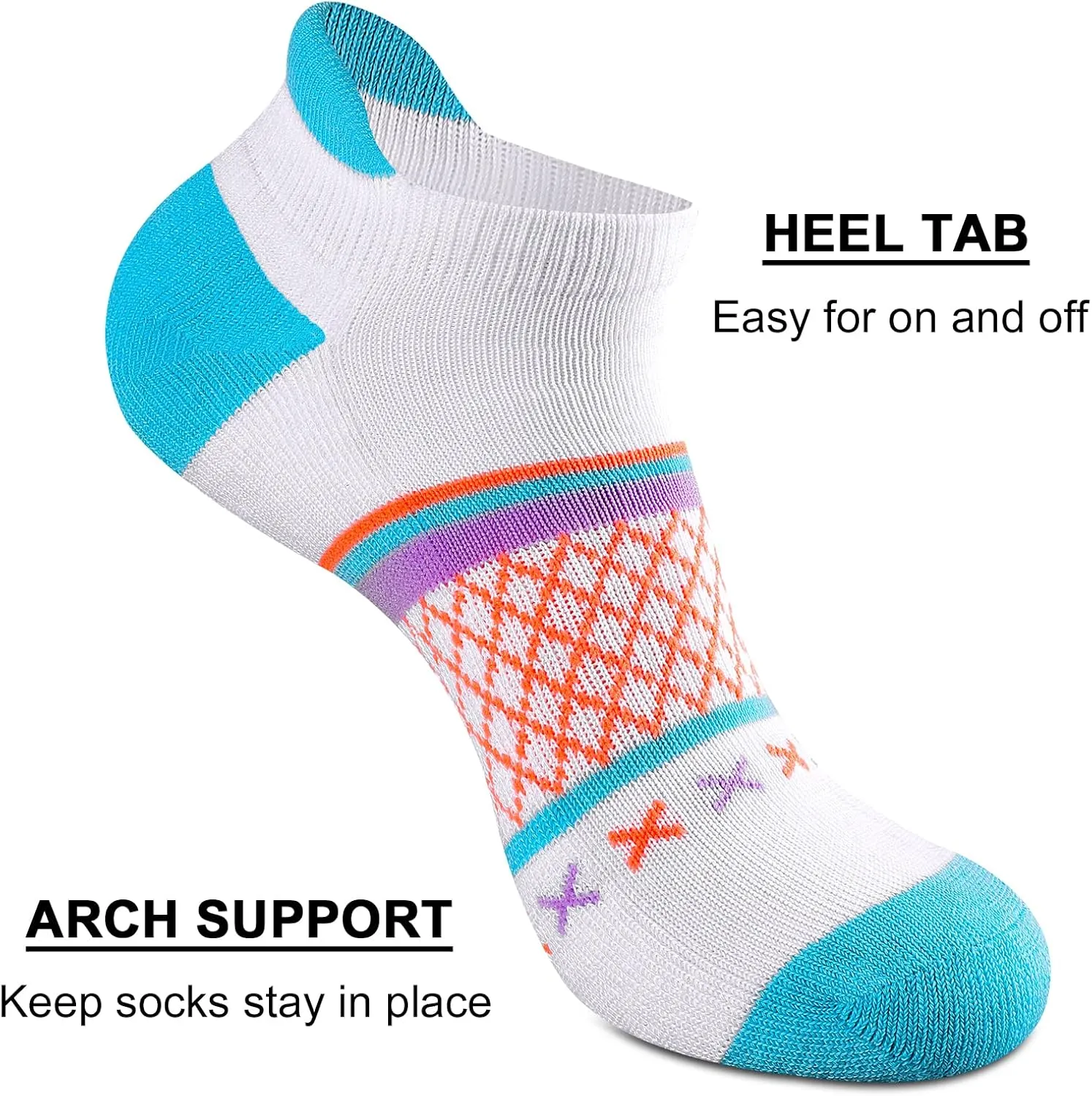 Eallco Womens Socks Ankle Athletic Socks Short Running Socks With Cushioned Sole 6 Pairs
