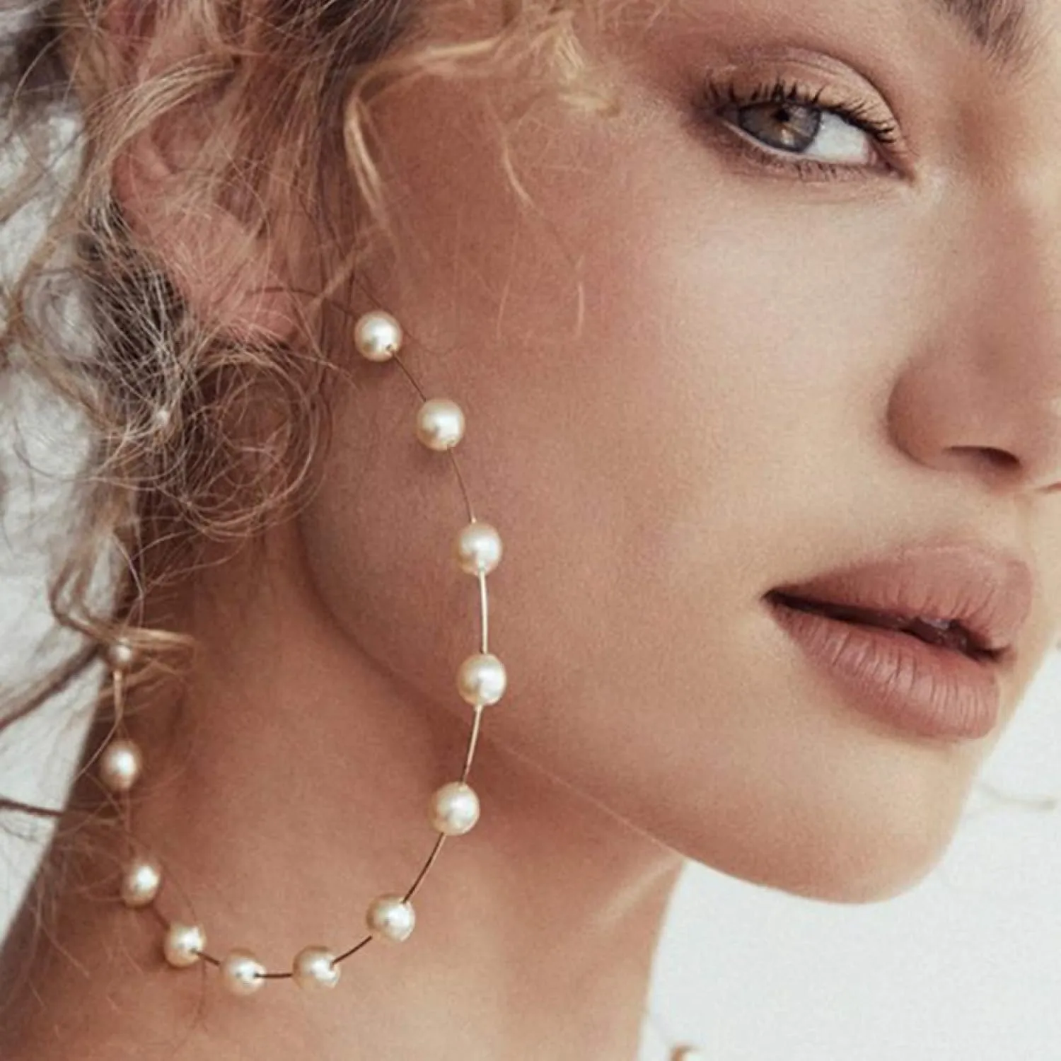 Earring Hoop Stud Drop & Dangle, Fashion Women Faux Pearl Beaded Charm Big Hoop Earrings Statement Jewelry Gift for Women Teen Girls Birthday Christmas Friends Gift