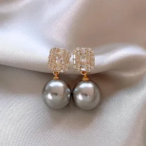 Earrings Set with Zirconia and Pearls