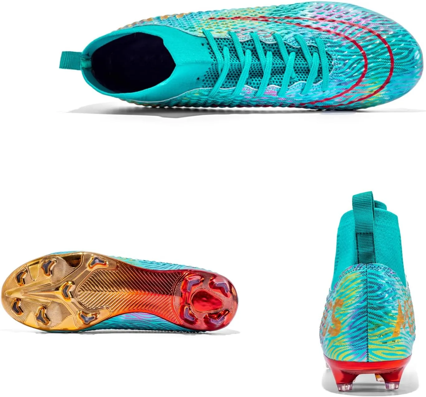 Eliogn Big Kids Soccer Shoes Mens Soccer Cleats Professional Training Turf High-top Football Shoes Outdoor Comfortable Training Football Shoes