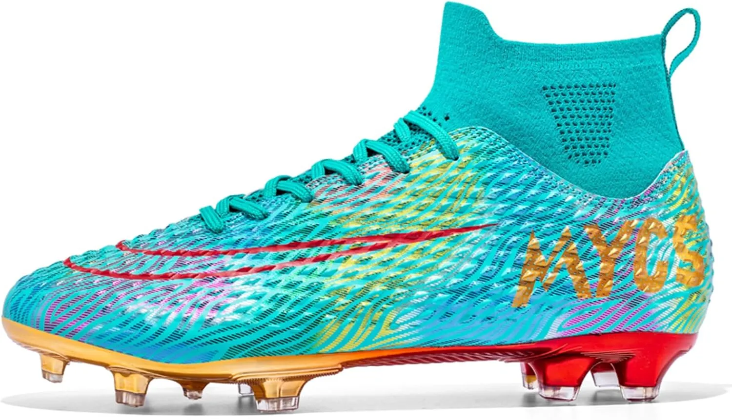 Eliogn Big Kids Soccer Shoes Mens Soccer Cleats Professional Training Turf High-top Football Shoes Outdoor Comfortable Training Football Shoes