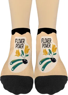 Flower Power Socks No Show Crew Socks Womens