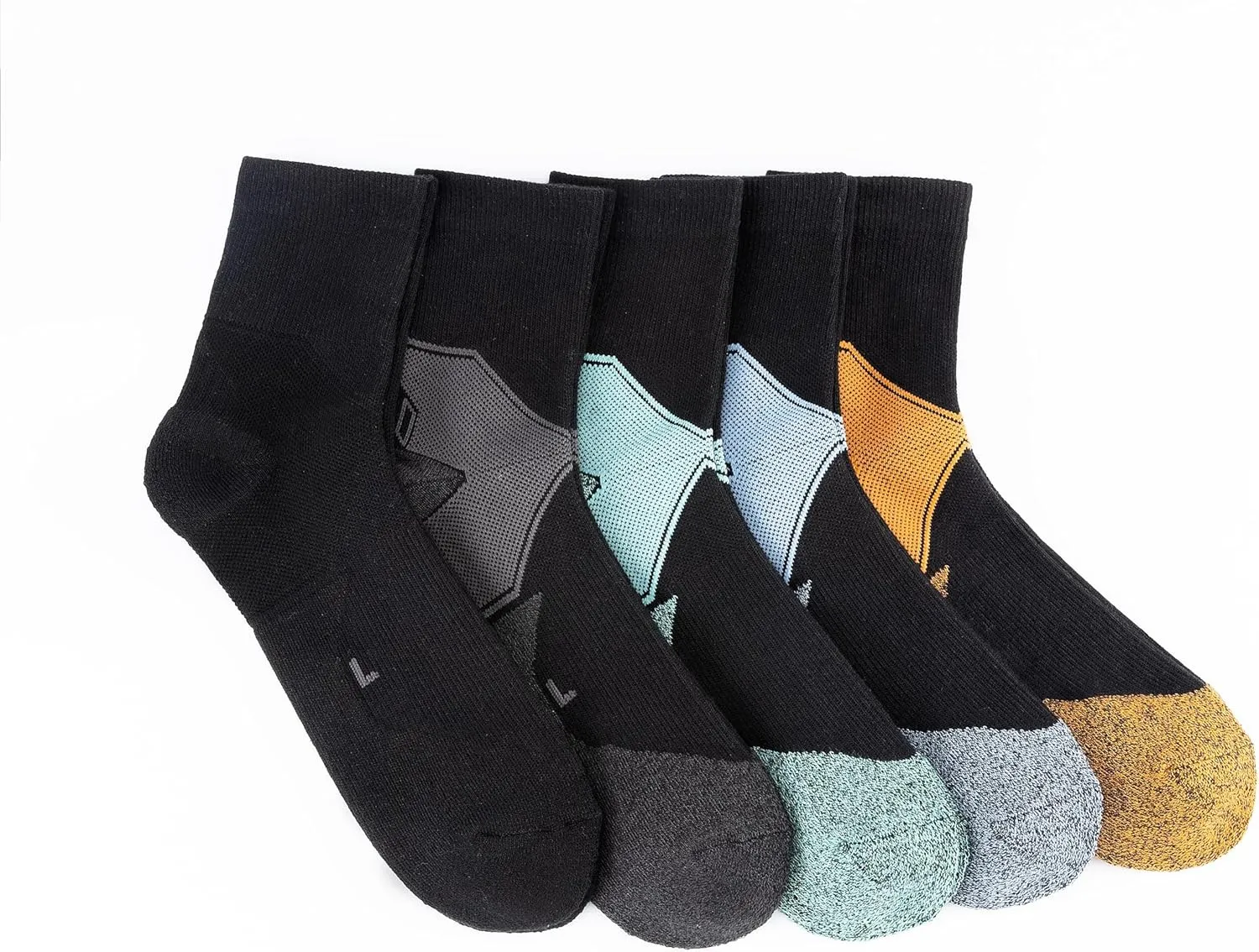 GLENMEARL Mens Crew Socks, 5 Pair Cushioned Crew Socks For Men, Cotton Mens Athletic Sock, Moisture Wicking Sock for Hiking
