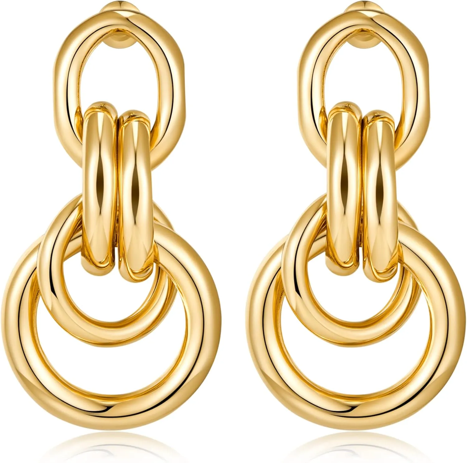 Gold Geometric Drop Dangle Earrings for Women Long Link Dangle Earrings Jewelry