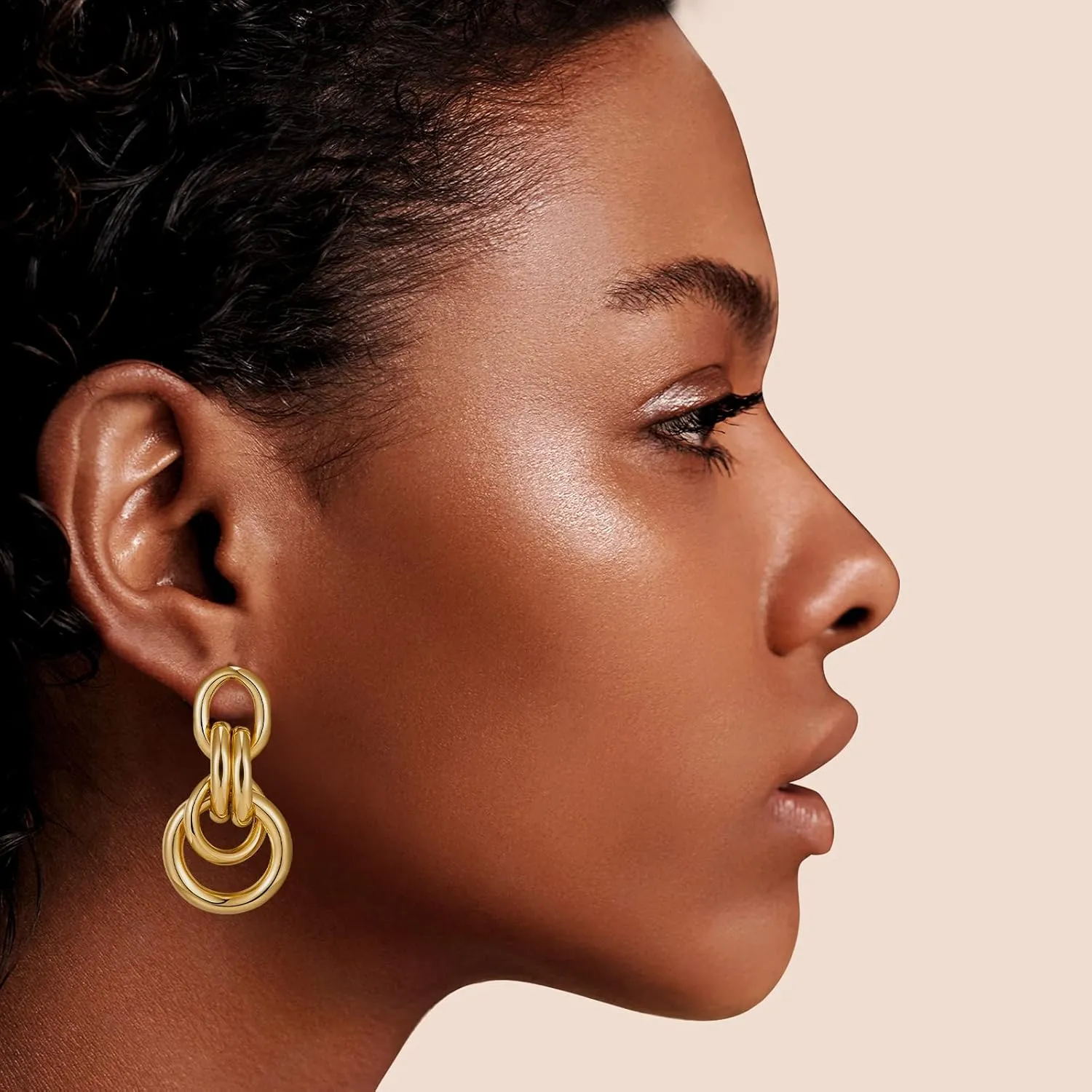 Gold Geometric Drop Dangle Earrings for Women Long Link Dangle Earrings Jewelry