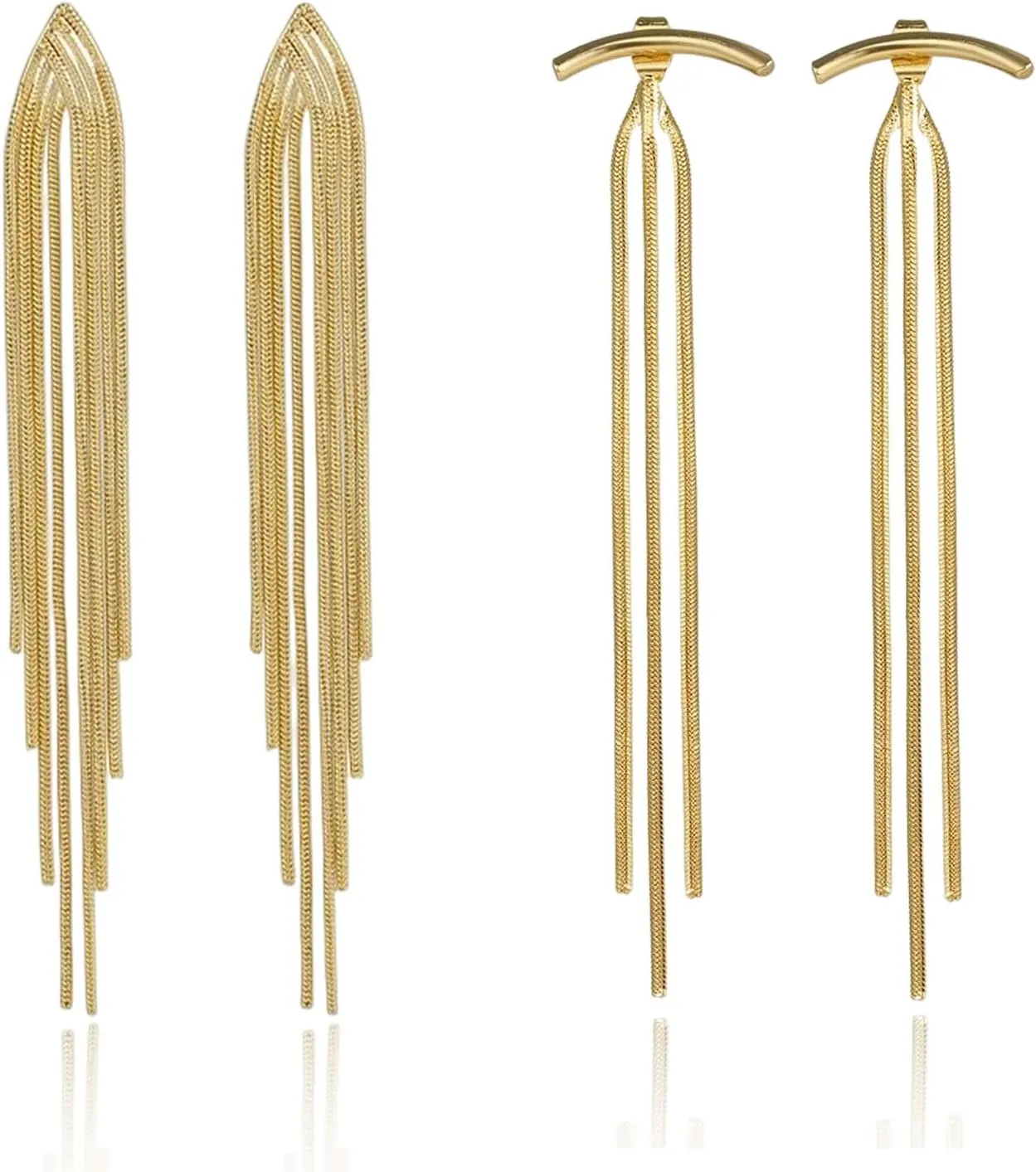 Gold Tassel Earrings for Women Ear Jacket Earrings Boho Dangle Earrings Long Tassel Earrings Silver Statement Earrings