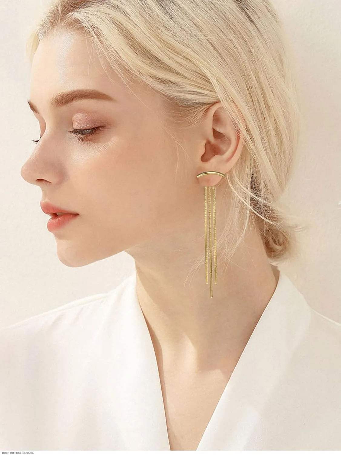 Gold Tassel Earrings for Women Ear Jacket Earrings Boho Dangle Earrings Long Tassel Earrings Silver Statement Earrings