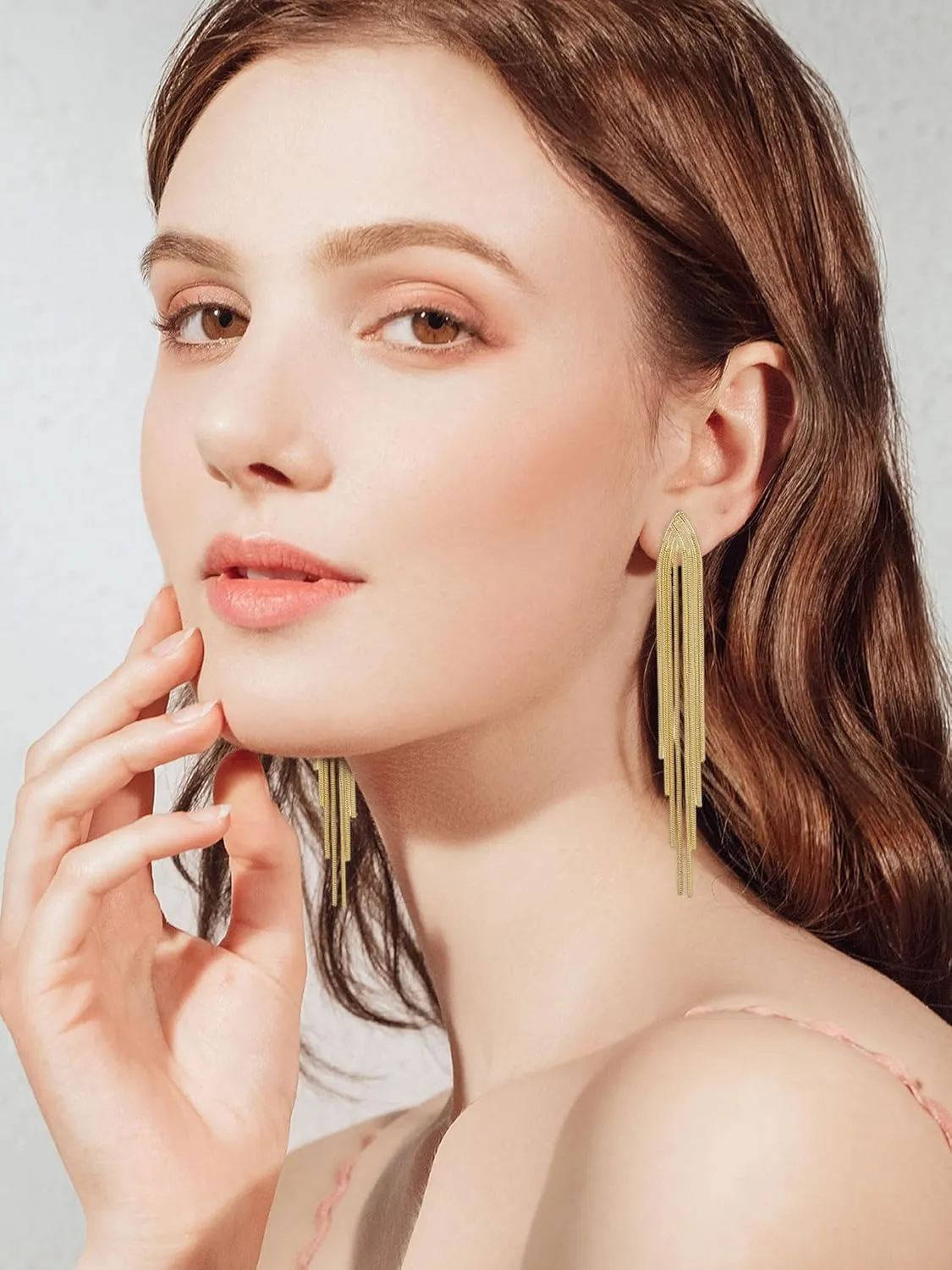 Gold Tassel Earrings for Women Ear Jacket Earrings Boho Dangle Earrings Long Tassel Earrings Silver Statement Earrings