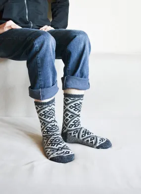 Hand knit socks for men 100% Wool men Warm Woolen Knitted size 9-12.L